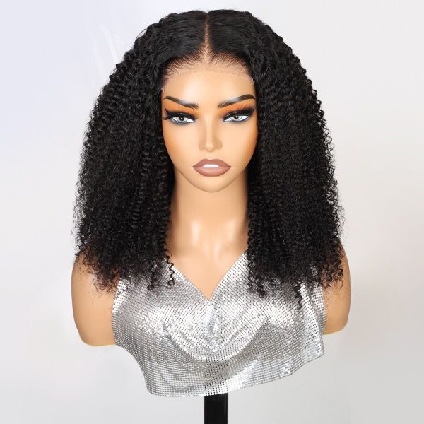 kinky curly 4\4 Lace front human hair wig